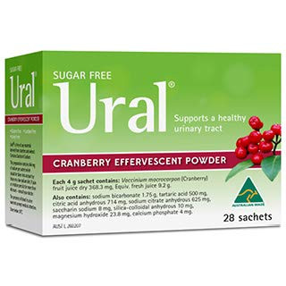 Ural Cranberry Effervescent Powder 4G * 28 Sachets Urinary Alkalinizer Cystitis Relief