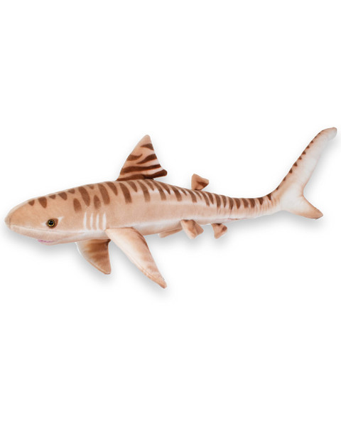 Real Planet Shark Plush Toy - Realistic Stuffed Animal Gift for Kids All Ages, Giant Shark Creature Plushie, Fun Christmas Birthday Gifts (Tiger Shark, 24") (33.5" Long)