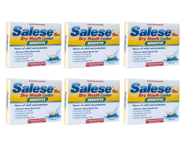 Salese Sensitive Dry Mouth Relief, Xylitol, Time Release, Oral Health Lozenges, Mild Lemon Flavor - 6 Pack Salese Sensitive Dry Mouth Relief, Xylitol, Time Release, Oral Health Lozenges, Mild Lemon Flavor - 6 Pack