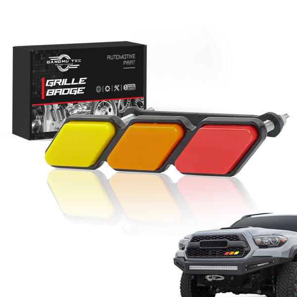 TRD Grille Decor Badge, 3-Color Upgrade Emblem, Universal Compatible with Toyota 4Runner Tacoma Tundra & Other Mesh or Slotted Grille (Classic Style, Red)