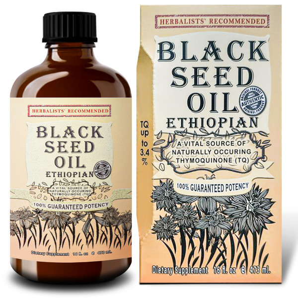 Ethiopian Black Seed Oil 16oz – Extra Strength 3x Thymoquinone – 100% Pure Cold-Pressed Nigella Sativa – Immune, Joint, Hair and Skin Support