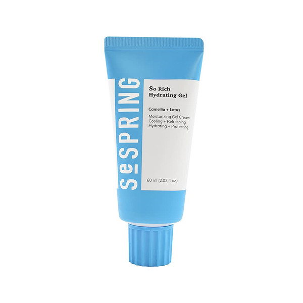 SeSpring So Rich Hydrating Gel Moisturizer, Gel to Cream Facial Moisturizer, Hyaluronic Acid, Made with Camellia and Lotus, Korean Skincare, Clean Beauty, Vegan, Cruelty Free, + Paraben Free, 2.02 oz