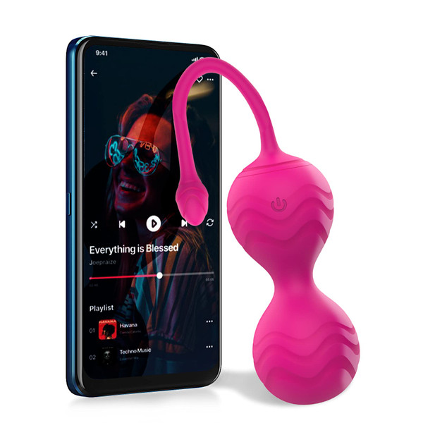 Kegel Ball for Women with APP, Kegel Exercise Product with Quiverings for Pelvic Floor Strengthening, Ben Wa Kegel Exerciser Ball for Bladder Control for Beginners and The Advanced (Light Pink)