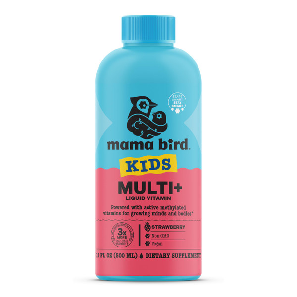 Best Nest Wellness Kids Liquid Multivitamin: Methylated Vitamins, Whole Food, Vegan, B12, Gluten-Free, Non-GMO Methylfolate Daily Liquid Vitamins for Kids with Immune Support -Strawberry Flavor, 16oz
