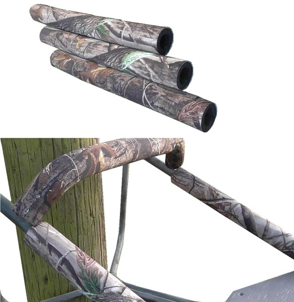 Tree Stand Rail Pads, Shooting Rail Pads - Timber Camo - for Ladder, Tripod and Climbing Tree Stands (1-Piece Pack (Approx 17.5"))