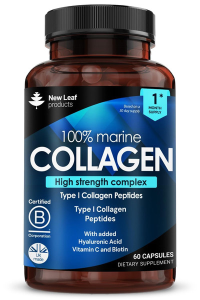 Pure Marine Collagen 100% Marine Collagen Type 1 1300mg - Hydrolysed Collagen Peptides Enhanced with Hyaluronic Acid & Vitamin C, High Strength Collagen Supplements for Women and Men, 60 Tablets Pure Marine Collagen 100% Marine Collagen Type 1 1300mg - Hydrolysed Collagen Peptides Enhanced with Hyaluronic Acid & Vitamin C, High Strength Collagen Supplements for Women and Men, 60 Tablets
