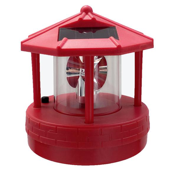 Erthree Garden Solar Lights, Outdoor LED Lighthouse, Durable Rotatable Waterproof for Pathway (Red - L)