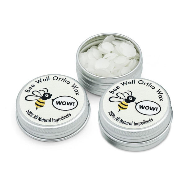 Bee Well Ortho Wax | Pure | All Natural Extra Firm Braces Wax | Protect, Prevent & Relieve Orthodontic Braces Discomfort & Mouth Pain | 2 Recyclable Jars | 150 Total Pieces of Wax for Braces