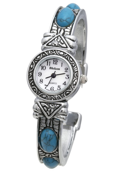 Blekon Stone Studded Watch for Women, 22mm Case Japanese Quartz Movement and Large Cuff Bangle, Best Fits Wrists Measuring 7-8 inches (Turq) Blekon Stone Studded Watch for Women, 22mm Case Japanese Quartz Movement and Large Cuff Bangle, Best Fits Wrists Measuring 7-8 inches (Turq)