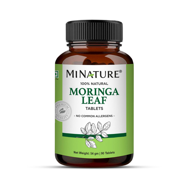 Moringa Leaf Tablets - 90 Tablets, 1000 mg| by mi Nature | 100% Natural Moringa| Antioxidant| Moringa Leaf Powder | Vitamin C |Vegan | from India
