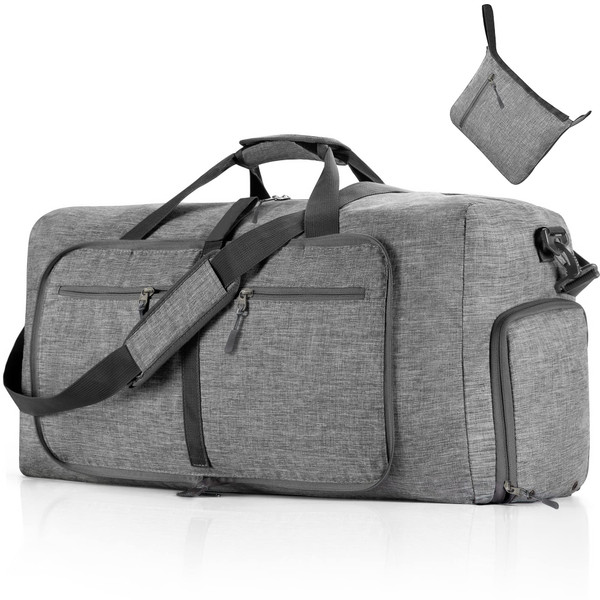 Vomgomfom Travel Duffle Bag for Men, 65L 85L 115L Foldable Travel Duffel Bag with Shoes Compartment Overnight Bag for Men Women