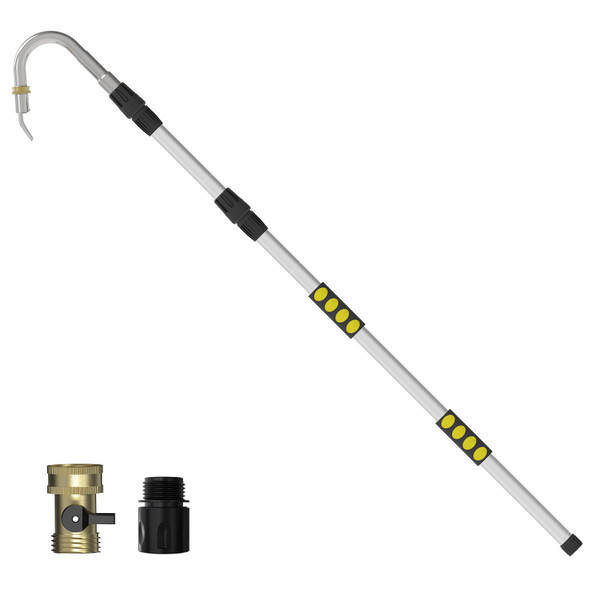 SISUPASSIE 24FT Reach Gutter Cleaning Tools from Ground, Telescopic Rain Gutter Cleaners Tool with Quick Connect Adapter and Heavy Duty Wand for 2nd Story House