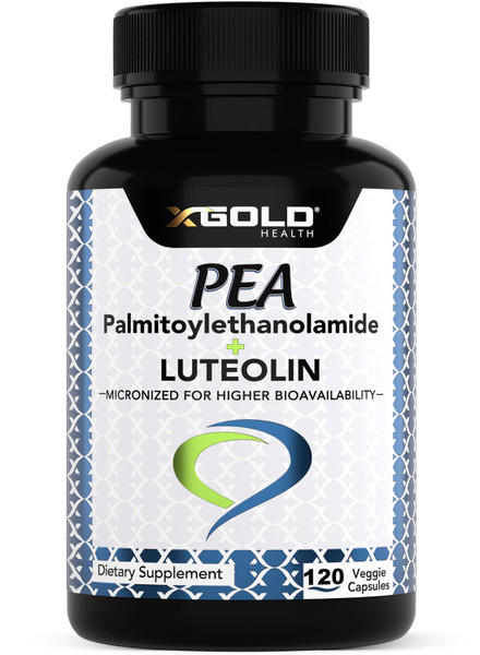 Palmitoylethanolamide 630 mg + Luteolin Standardized 98%- Micronized Pea 99% Highly Purified and Bioavailable - Made in USA - Supplement for Men and Women - 120 Veggie Capsules