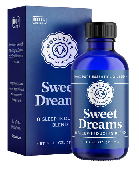 Woolzies Sweet Dreams Essential Oil Blend | Helps Sleep Better Faster Restful | Undiluted Therapeutic Grade (Sweet Dreams, 4 Oz) Woolzies Sweet Dreams Essential Oil Blend | Helps Sleep Better Faster Restful | Undiluted Therapeutic Grade (Sweet Dreams, 4 Oz)