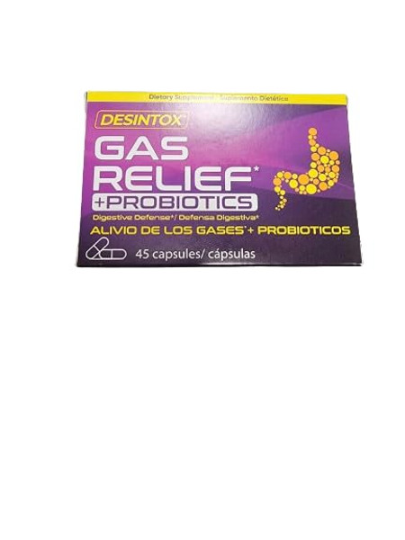 DESINTOX Gas Relief PROBIOTICS - Alivia Gases - Defensa Digestiva DESINTOX Gas Relief PROBIOTICS - Alivia Gases - Defensa Digestiva