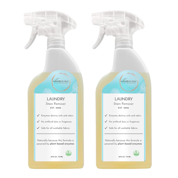 naturally it's clean Laundry Stain Remover, Spray and Odor Eliminator | Enzyme Powered and Fabric Safe | Removes Coffee, Grease, Makeup, Ink, Wine, and all Odors | 2 Pack naturally it's clean Laundry Stain Remover, Spray and Odor Eliminator | Enzyme Powered and Fabric Safe | Removes Coffee, Grease, Makeup, Ink, Wine, and all Odors | 2 Pack