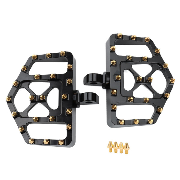 Motorcycle Mini Floorboards MX Wide Foot Pegs Footrest Pedals for Dyna Touring Road Glide Road King Street Glide Sportster XL 883 Softail Streed Bob Fat Boy Universal