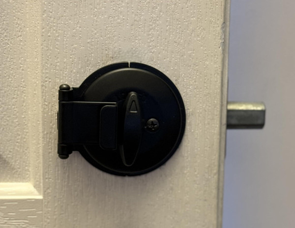 Deadbolt Secure, Prevent Lock Bumping, Prevent Lock Picking for in-Swinging and Out-Swinging Doors, Install in Minutes, no Drilling (Matte Black)