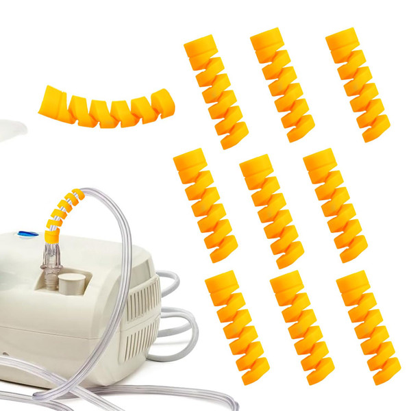 10 Pack Oxygen Tube Support Crimp Straightener for Oxygen Hose Keep Oxygen Hose from Kinking, Oxygen Tubing Supports Oxygen Accessories（Yellow）