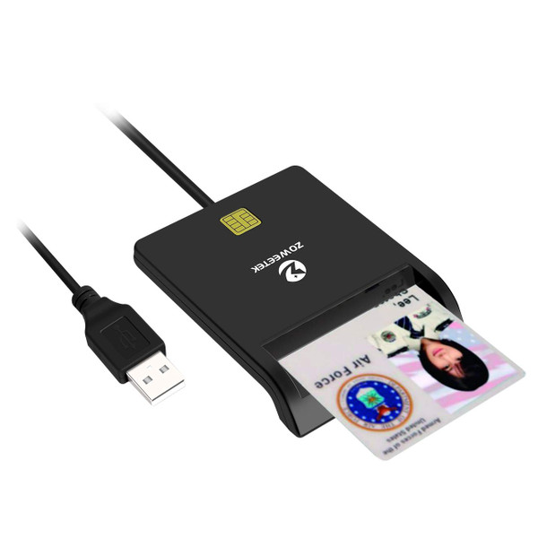 ZOWEETEK CAC Card Reader Military, Smart Card Reader DOD Military USB Common Access CAC, Compatible with Windows, Mac OS and Linux