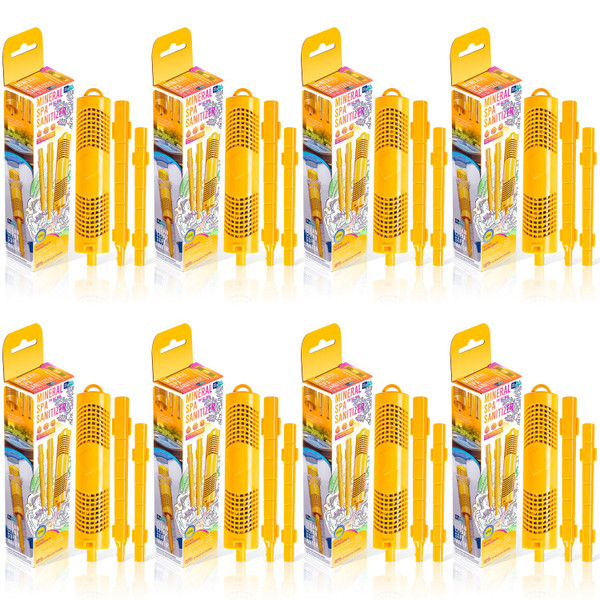 Replacement for Nature2 W20750 Spa Mineral Sticks Hot Tub in-Filter Cartridge Last for 4 Months Universal for Hot Tub Spa Swimming Pool All Spas Flow Rates Up to 1000 Gallons (Yellow 8-Pack)
