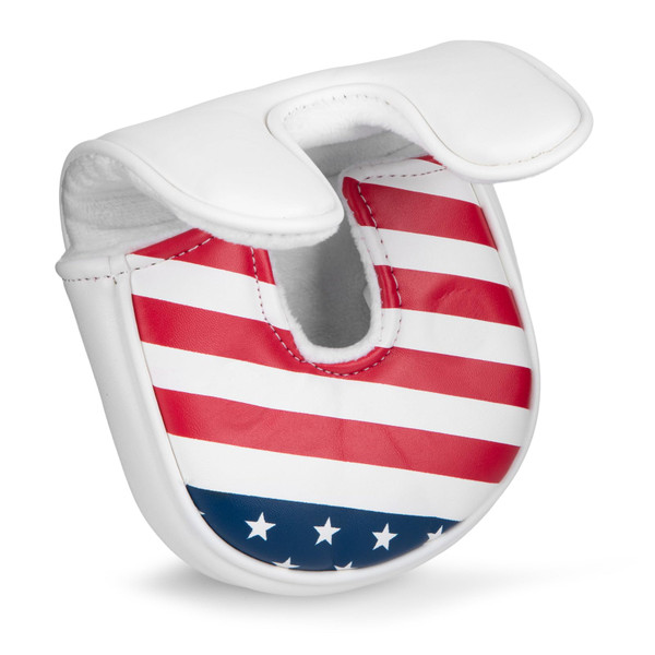 Golf Mallet Putter Cover for DF3 Center Shafted Putter Head Cover Mallet Putter Headcover Magnetic Synthetic Leather Mallet Putter Cover Club Protective Case for Men (US Flag)