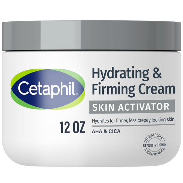 Cetaphil Skin Activator Hydrating & Firming Body Cream 12oz, Mandelic Acid (AHA) and Centella Asiatica (CICA) Cream, Hydrates and Firms Aging Skin, Anti-Aging Skincare, 12 oz
