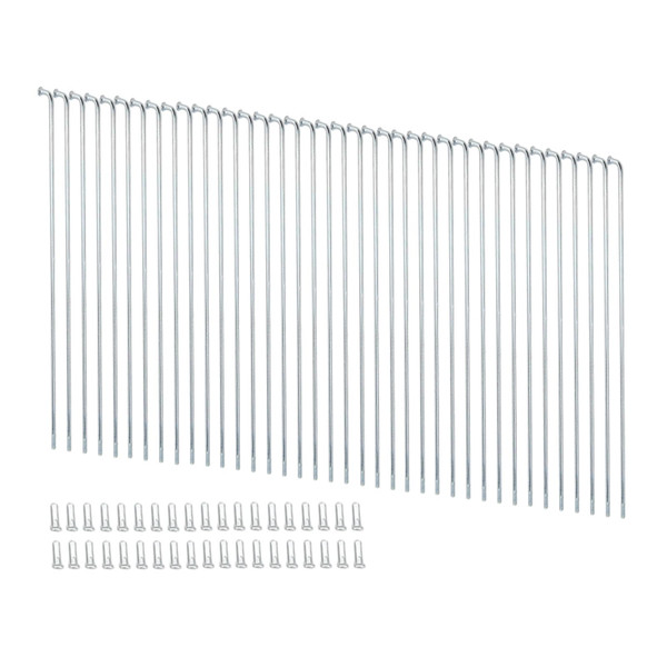 goucrro Bike Spokes Electric Bicycle E-Bike Tricycle Wheel Silver Spokes 12G 2.5mm Steel 45mm-254mm with Nipples 38pcs(Silver,12G-115mm)