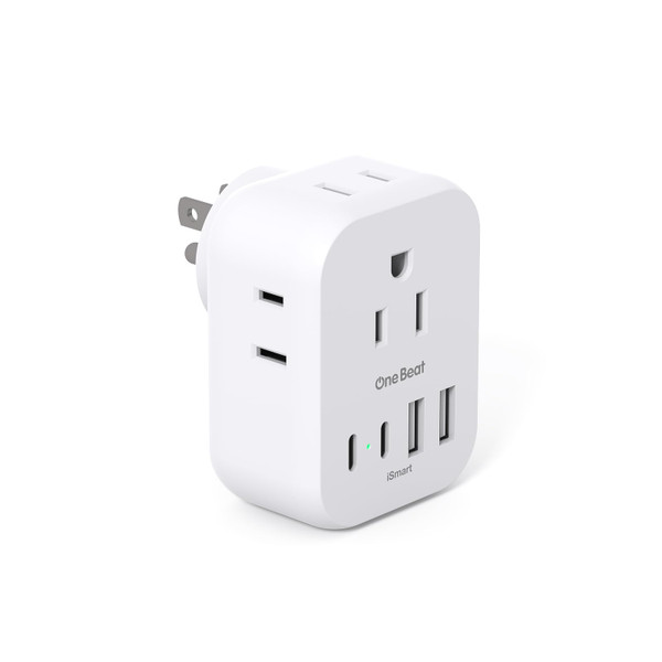 Travel Cruise Ship Essentials, Multi Plug Wall Outlet Extender with 4 Outlets 4 USB (2 USB-C), Cruise Approved Power Strip Non Surge Protector, Plug Adapter, Travel Cruise Must Have Accessories