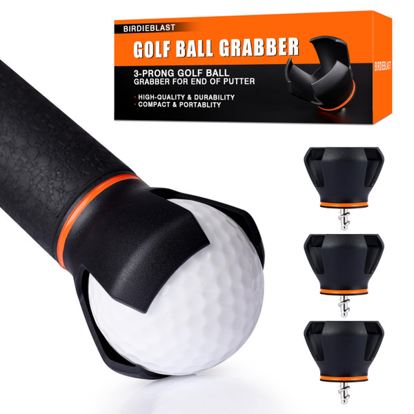 BIRDIEBLAST 3-Prong Golf Ball Grabber for End of Putter, 5PCS Premium Golf Ball Retriever for Putter,Golf Ball Picker Upper for Quick Installation (3)