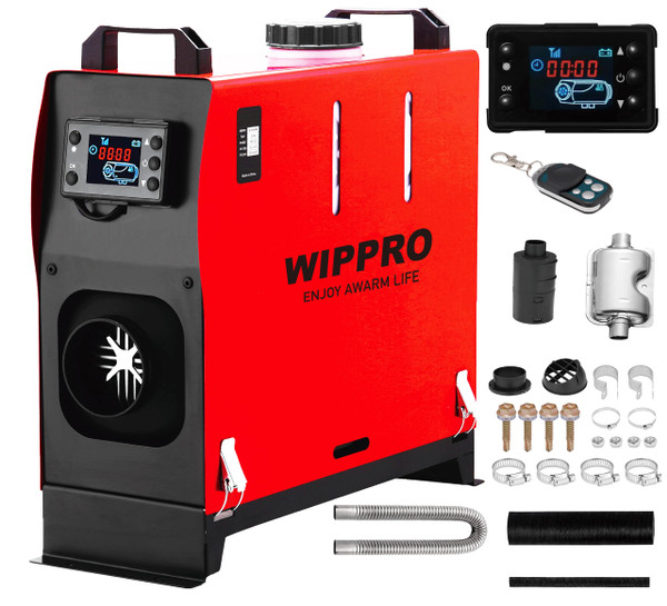 WOPLUSRO WIPPRO Diesel Heater 8KW, 12V Diesel Heater All in One, Diesel Air Heater with LCD Switch, Remote Control, Diesel Heaters for Campers, Car, RV Truck