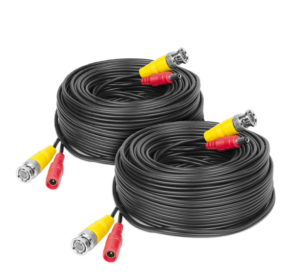Amcrest 2-Pack 4K Security Camera Cable 60FT BNC Cable, Camera Wire CCTV, Pre-Made All-in-One Video and Power Cable for Security Camera, HDCVI, HDTVI Camera, Analog, DVR (2PACK-SCABLE4K60B-PP) Amcrest 2-Pack 4K Security Camera Cable 60FT BNC Cable, Camera Wire CCTV, Pre-Made All-in-One Video and Power Cable for Security Camera, HDCVI, HDTVI Camera, Analog, DVR (2PACK-SCABLE4K60B-PP)