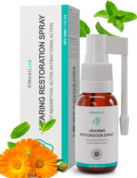 Medilisk Hearing Restoration Spray – Earwax Cleaning & Ear Care Solution | Free from Harsh Chemicals, Gentle for Sensitive Ears | Easy Spray Application, 1 Fl.Oz Medilisk Hearing Restoration Spray – Earwax Cleaning & Ear Care Solution | Free from Harsh Chemicals, Gentle for Sensitive Ears | Easy Spray Application, 1 Fl.Oz