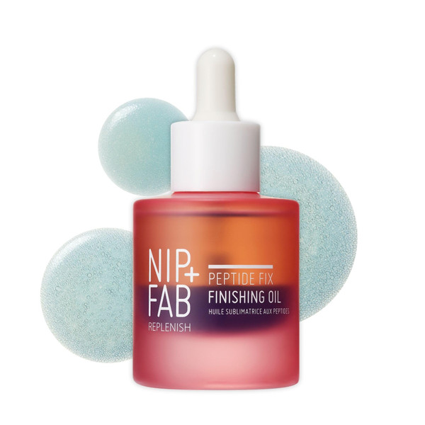 Nip+Fab Peptide Fix Finishing Oil 2%, 1.01 fl oz, Perfect Finish for All Skincare Routines, Support the Skin Barrier, Brighter Smoother Skin Lightweight Bi-Phase Anti-Wrinkle Formula