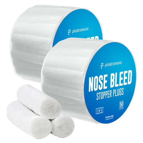 100 Nose Bleed Stopper Plugs - 1.5 Inch Cotton Rolls to Stop a Nosebleed for Kids or Adults - Extra Absorbent Nose Bleed Plugs by PlastCare USA 100 Nose Bleed Stopper Plugs - 1.5 Inch Cotton Rolls to Stop a Nosebleed for Kids or Adults - Extra Absorbent Nose Bleed Plugs by PlastCare USA