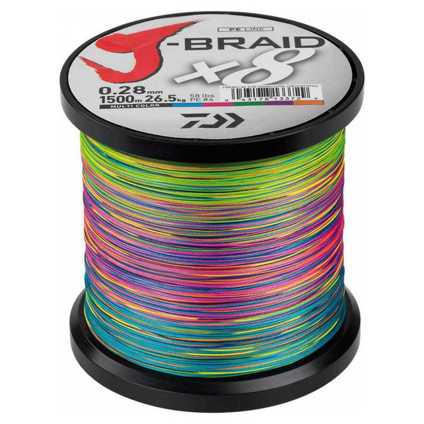 Daiwa J-Braidx8 37.5Lb .22Mm-500M Multi Coloured Daiwa J-Braidx8 37.5Lb .22Mm-500M Multi Coloured