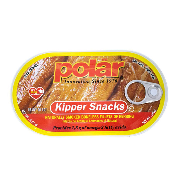 MW Polar Herring, Kipper Snacks, 3.53-Ounce (Pack of 1), 90% Less Sodium, Ready to Eat Canned Fish, Good Source of Vitamin D, Naturally Wood Smoked, No Artificial Flavors or Ingredients