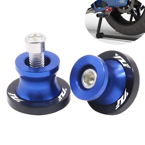 Motorcycle Swing Arm Sliders Spools 2pcs 6MM CNC Swing Arm Stand Screw for Yamaha YZF R1 R3 R6 R6S R25 R15 R125 600R (Blue) Motorcycle Swing Arm Sliders Spools 2pcs 6MM CNC Swing Arm Stand Screw for Yamaha YZF R1 R3 R6 R6S R25 R15 R125 600R (Blue)