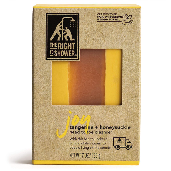 The Right to Shower Joy Shampoo Bar Bar Soap Tangerine and Honeysuckle Vegan oz, tangerine,honeysuckle, 7 Ounce