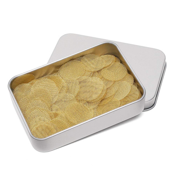 200 Pieces Pipe Screens Brass Screens, Premium 5/8 Inch Pipe Screens with Box by Nesohyy