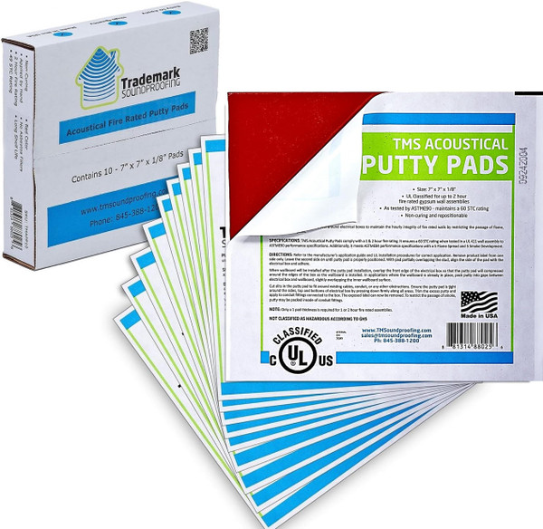 Acoustical Putty Pads - Moldable Soundproofing Pad - Fire Stop for Electrical Boxes Outlet Putty Pad, Highest UL and STC Rating - Size 7 x 7 - Pack of 3 Putty Pads - Made in USA
