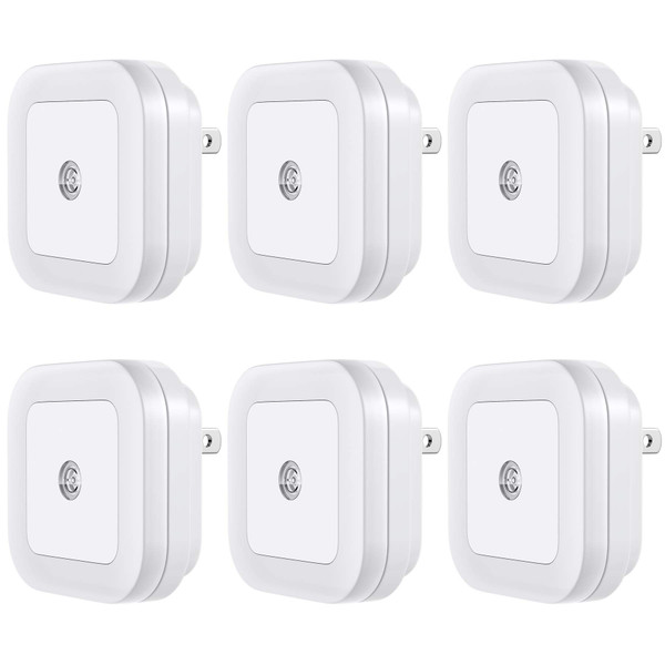 Vont 'Lyra' LED Night Light, Plug-in [6 Pack] Super Smart Dusk to Dawn Sensor, Night Lights Suitable for Bedroom, Bathroom, Toilet, Stairs, Kitchen, Hallway, Kids, Compact Nightlight, Cool White