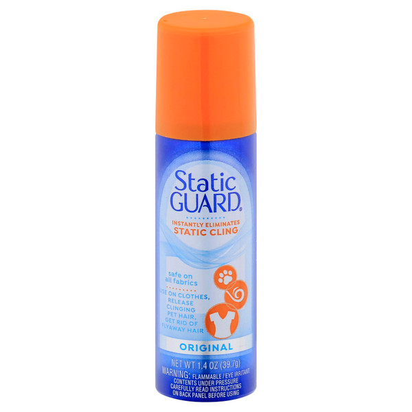 Static Guard Fabric Spray, Original Scent, Small Travel Size, 1.4 Ounce Can, Pack of 3