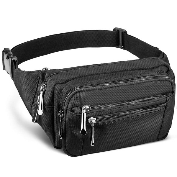 Fanny Pack for Men&Women Waterproof Waist Pack Bag Hip Bum Bag with Rain Cover Adjustable Strap for Sports Outdoors Workout Running Traveling Hiking Cycling Dog Walking Casual Fishing