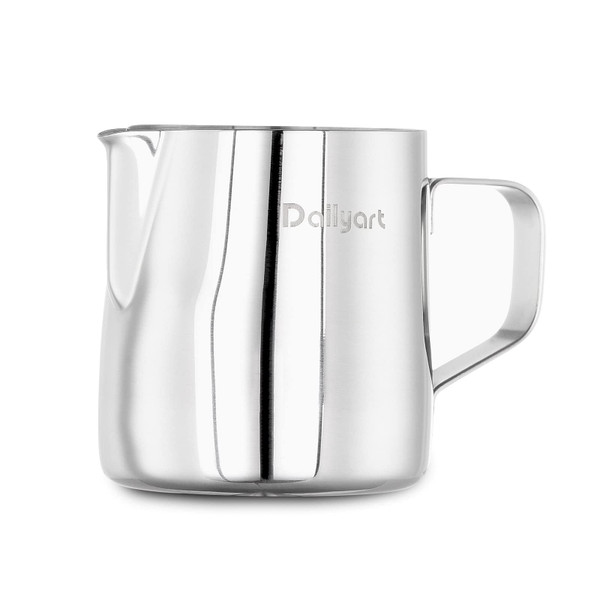 Milk Frothing Pitcher, Dailyart 6.8oz/200ml Milk Frother Cup 304 Stainless Steel Steaming Pitcher With Internal Scale, Espresso Accessories, Frother Pitchers For Espresso Machine Cappuccino Latte Art
