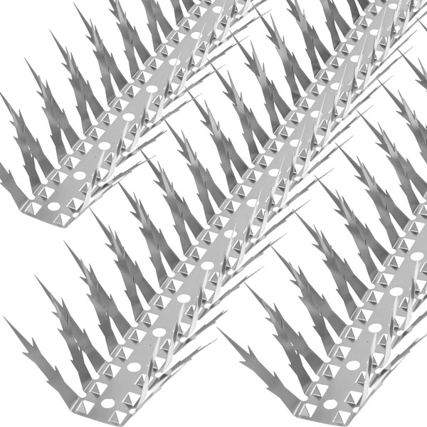 Puthpy Bird Spikes, 5 Feet Stainless Steel Bird Control Spikes for Outside, Pigeon and Squirrel Blocking Spikes, for Garden Fence Roof and Window - 5 Strips Covers 1.5m Puthpy Bird Spikes, 5 Feet Stainless Steel Bird Control Spikes for Outside, Pigeon and Squirrel Blocking Spikes, for Garden Fence Roof and Window - 5 Strips Covers 1.5m