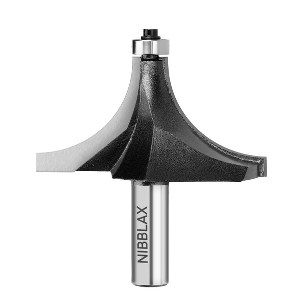 NIBBLAX Radius 1" Round Over Router Bits with 1/2" Shank Roundover Router Bit Edging Router Bit Set Corner Rounding Edge Forming Bit