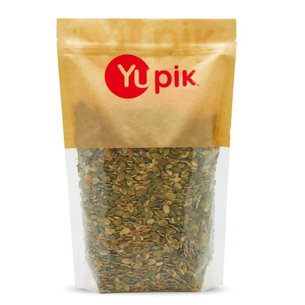 Yupik Dry Roasted Pumpkin Seeds, No Shell, 2.2 lb (35.3 oz), Gluten-Free, GMO-Free, Kosher, Shelled Pepitas, Unsalted, Oil-Free, Plant-Based Protein, Fiber Source, Ideal for Baking & Topping
