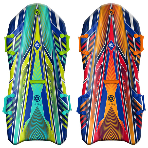 Sno-Storm Premium Foam Snow Sled 2-Pack | Superior Foam Recreational Snow sled | Tow Rope and Handles | Sized for Youth and Adults | Contoured Deck Design | 50in-127cm Design Length |, Camo