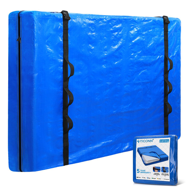 TICONN Mattress Bags for Moving, Heavy Duty Cali King Mattress Cover Storage Bag with Full-Around Handle and Adjustable Buckles (Blue, Cali King) TICONN Mattress Bags for Moving, Heavy Duty Cali King Mattress Cover Storage Bag with Full-Around Handle and Adjustable Buckles (Blue, Cali King)